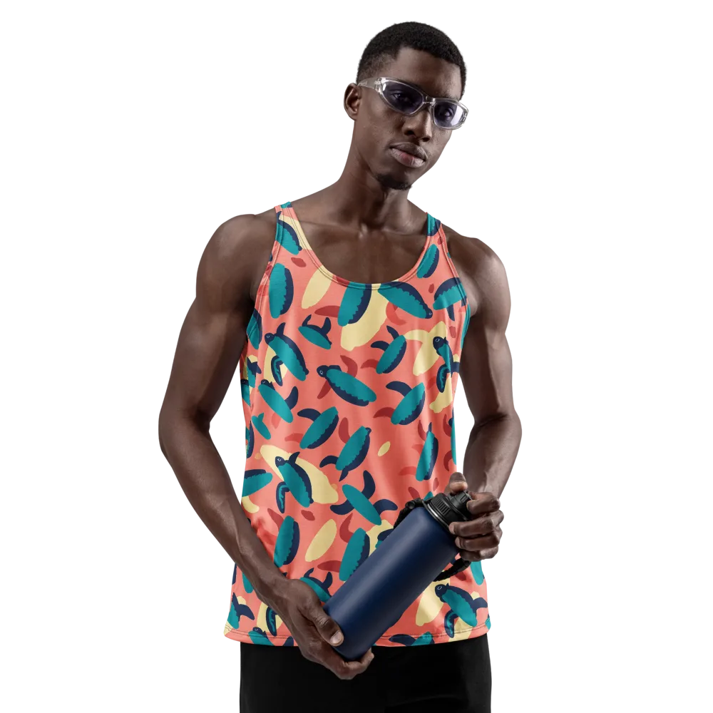 Turquoise Tides on Men's Tank Top — Front