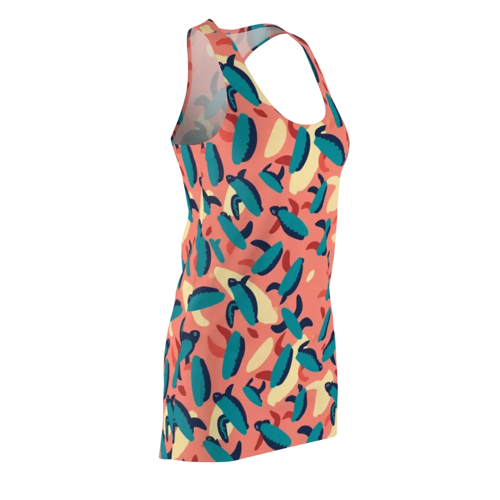 Turquoise Tides on Racerback Dress — Front Side
