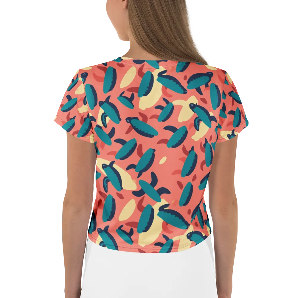 Turquoise Tides on Crop Tee — Back