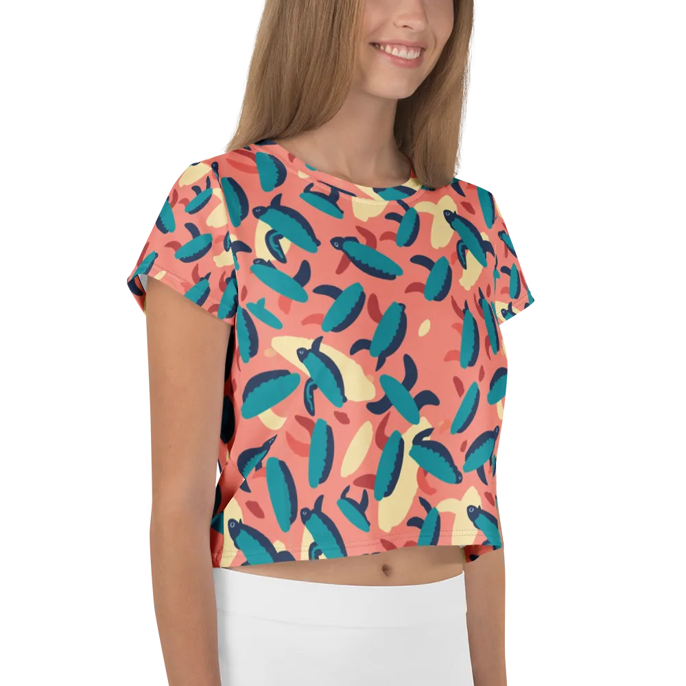Turquoise Tides on Crop Tee — Right