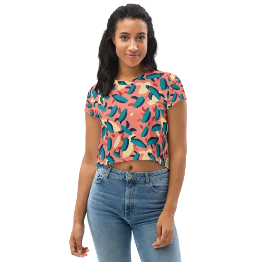 Turquoise Tides on a Crop Tee