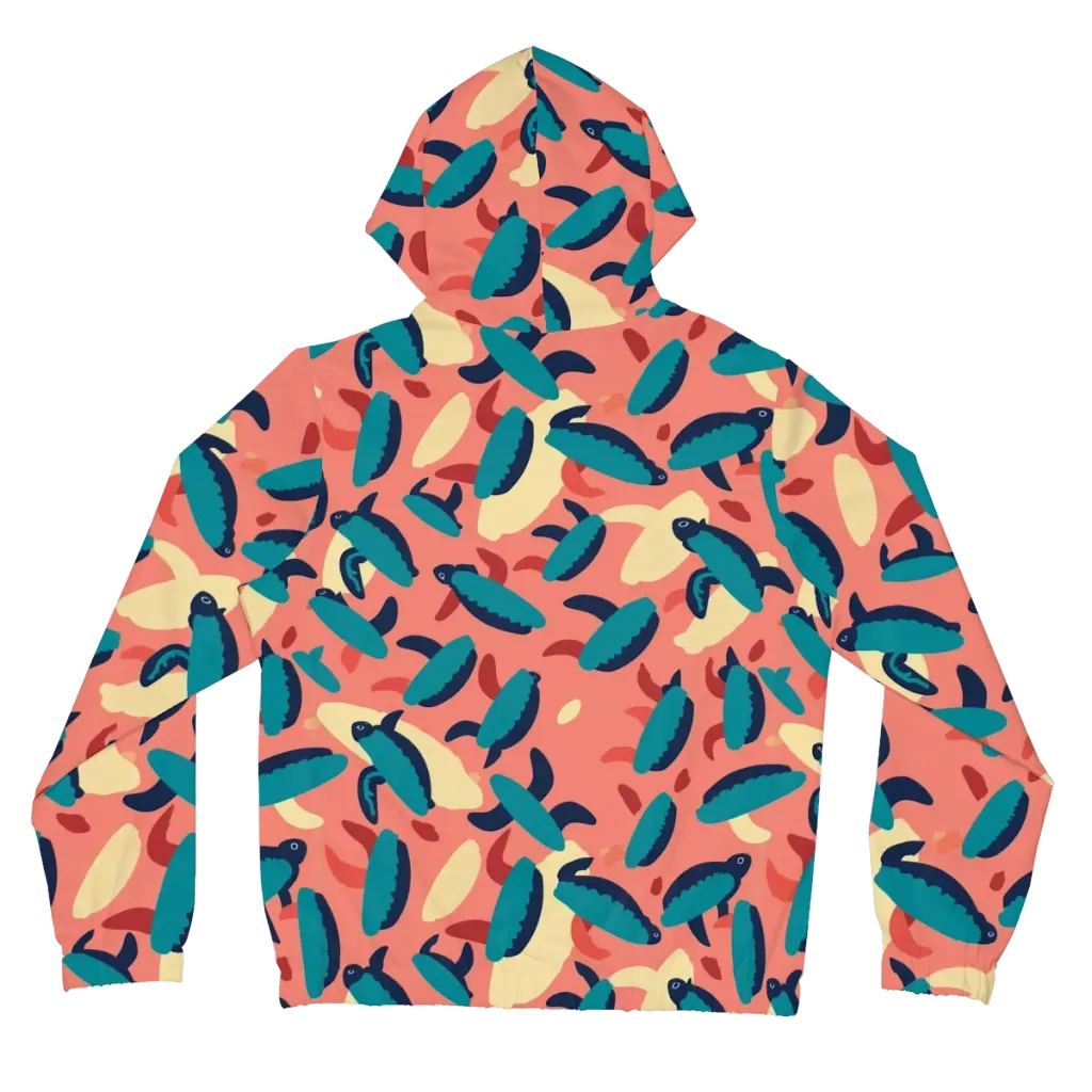 Turquoise Tides on Women's Full-Zip Hoodie — Back