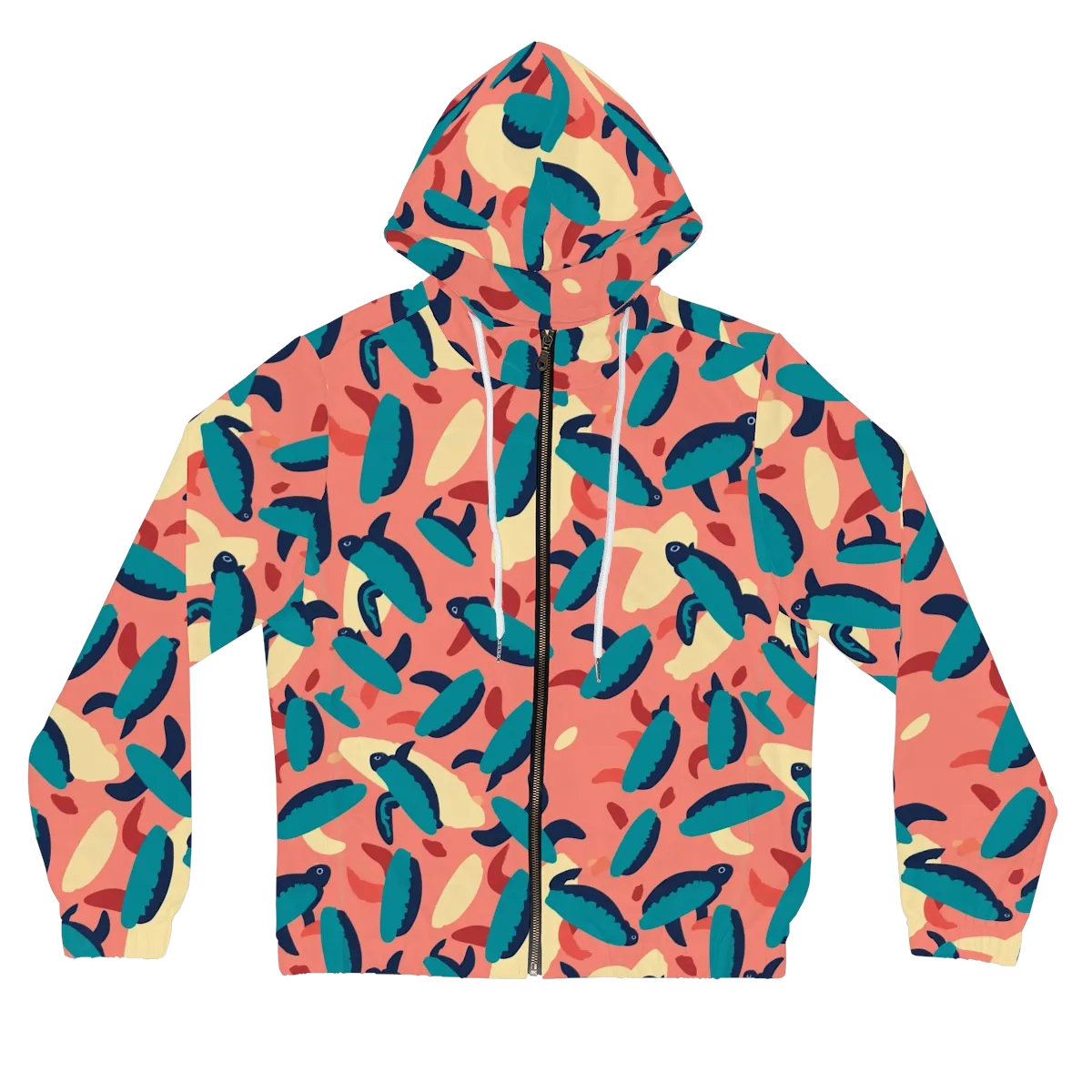 Turquoise Tides on Women's Full-Zip Hoodie — Front