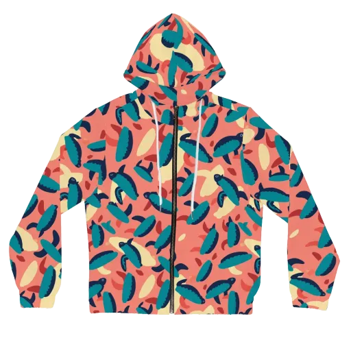 Turquoise Tides on a Women's Full-Zip Hoodie