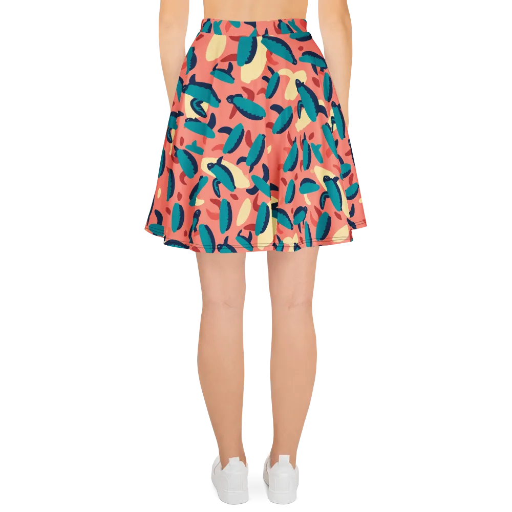 Turquoise Tides on Skater Skirt — Back