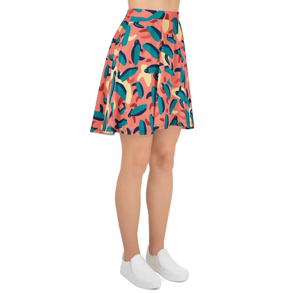 Turquoise Tides on Skater Skirt — Right