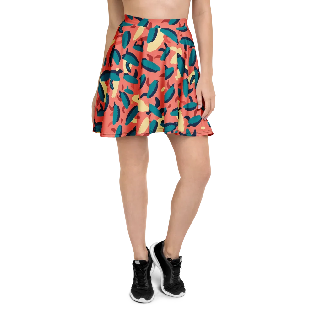 Turquoise Tides on Skater Skirt — Front