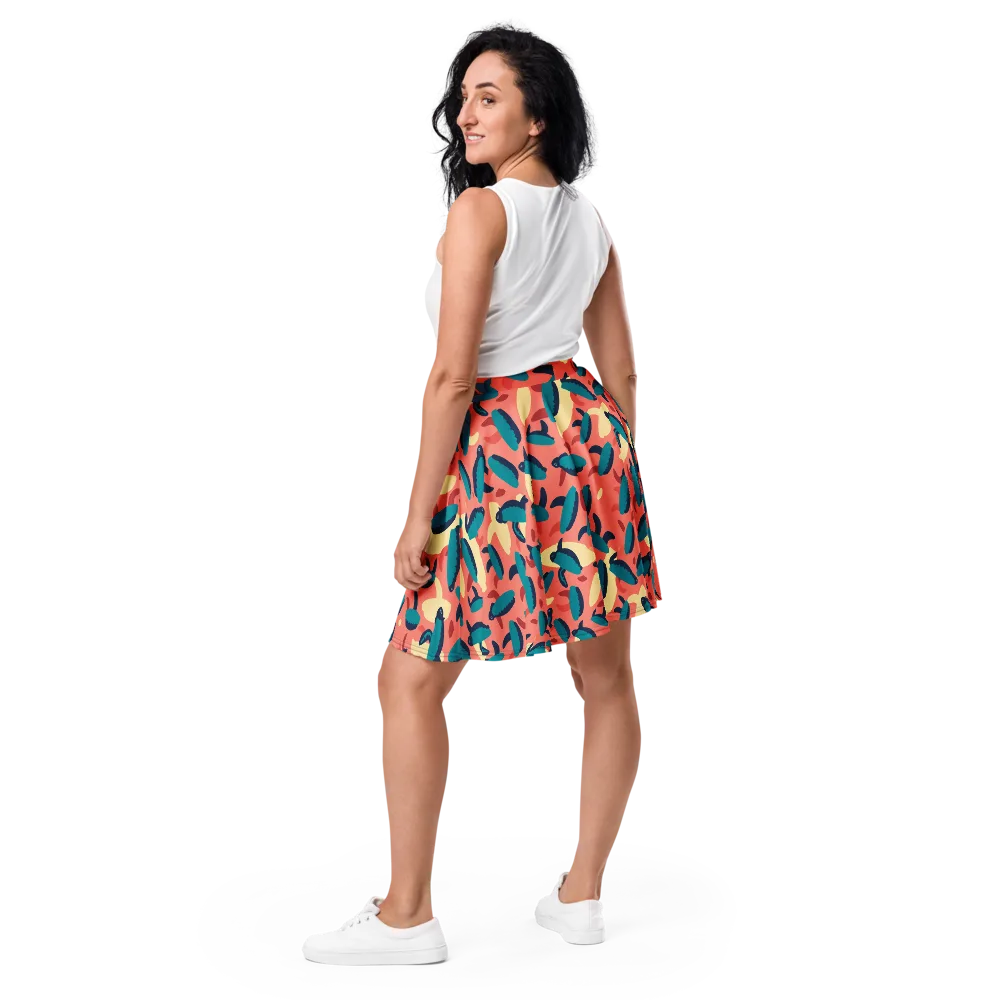 Turquoise Tides on Skater Skirt — Back