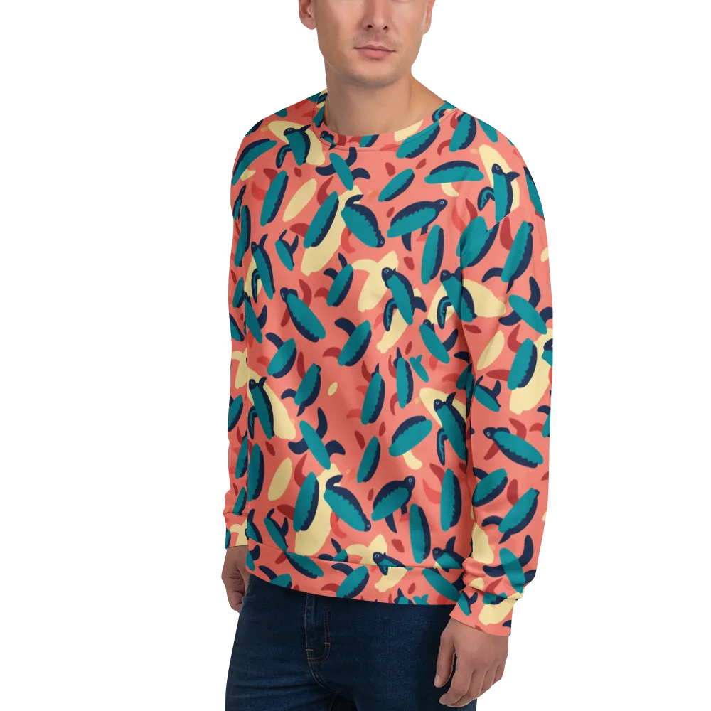 Turquoise Tides on Sweatshirt — Left Front