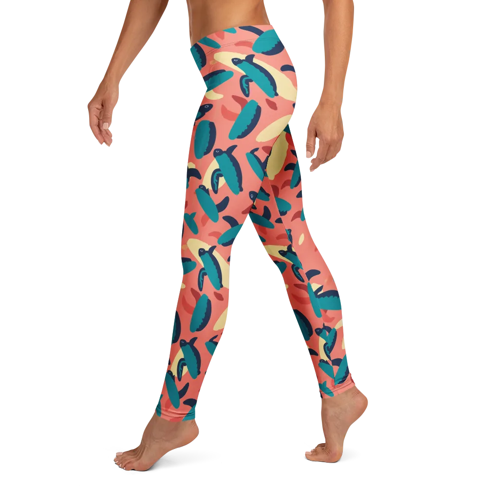 Turquoise Tides on Leggings — Left