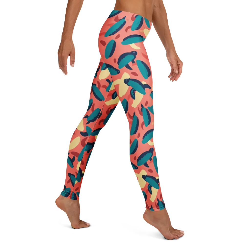 Turquoise Tides on Leggings — Right