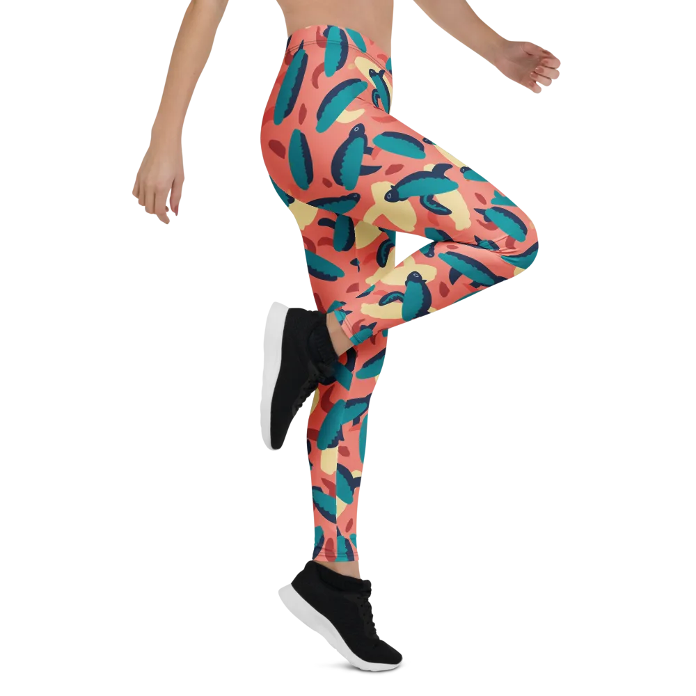 Turquoise Tides on Leggings — Right