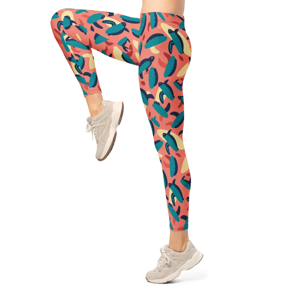 Turquoise Tides on Leggings — Left