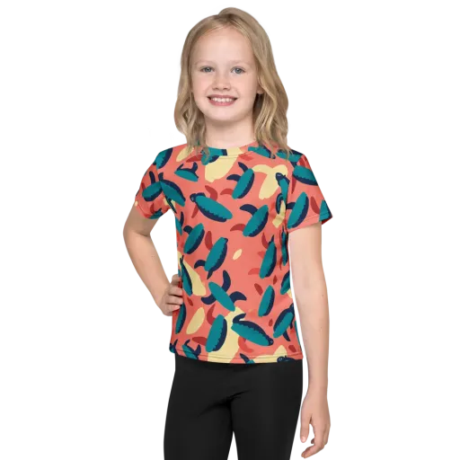 Turquoise Tides on a Kids Crew Neck T-Shirt