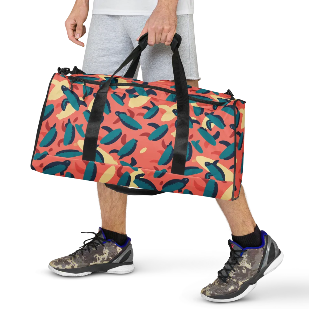 Turquoise Tides on Duffle Bag — Front
