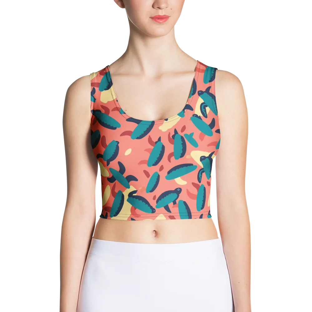 Turquoise Tides on Crop Top — Front