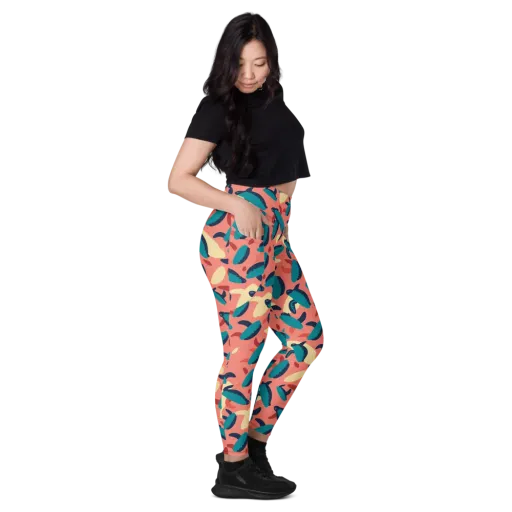 Turquoise Tides on a Leggings with Pockets
