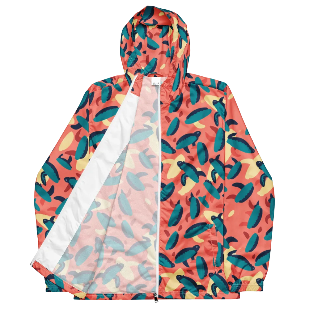 Turquoise Tides on Men's Windbreaker — Front
