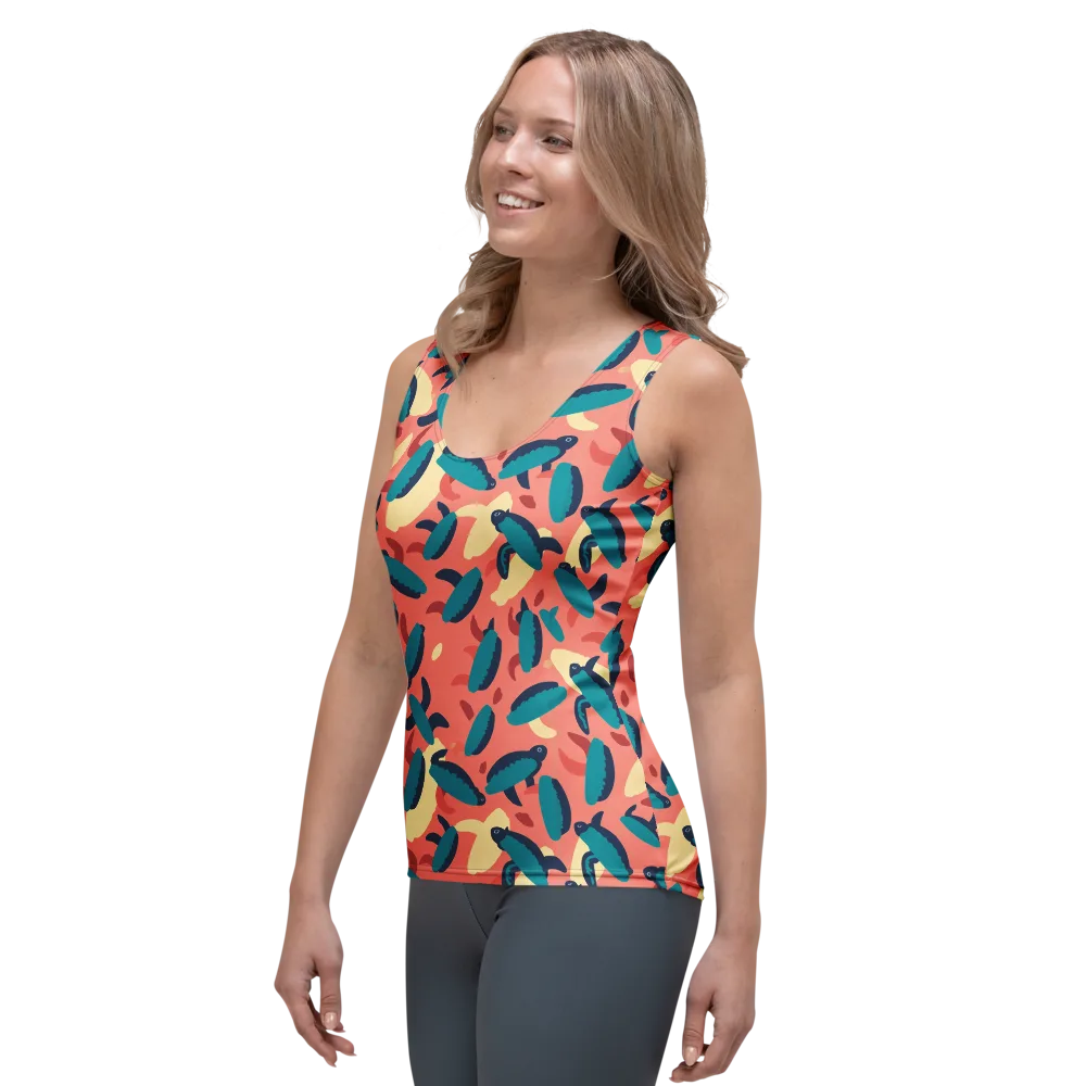 Turquoise Tides on Women's Tank Top — Left Front