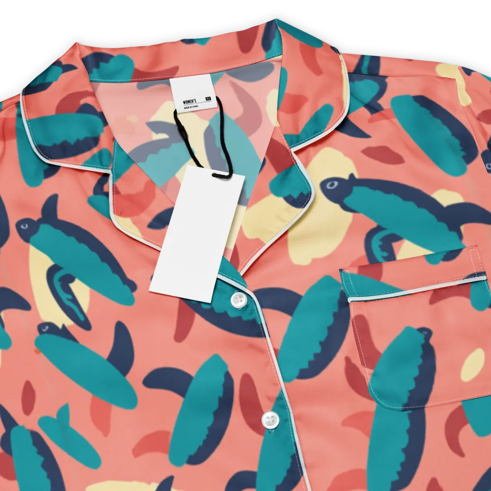 Turquoise Tides on Women's Short Sleeve Pajama Top — Product details