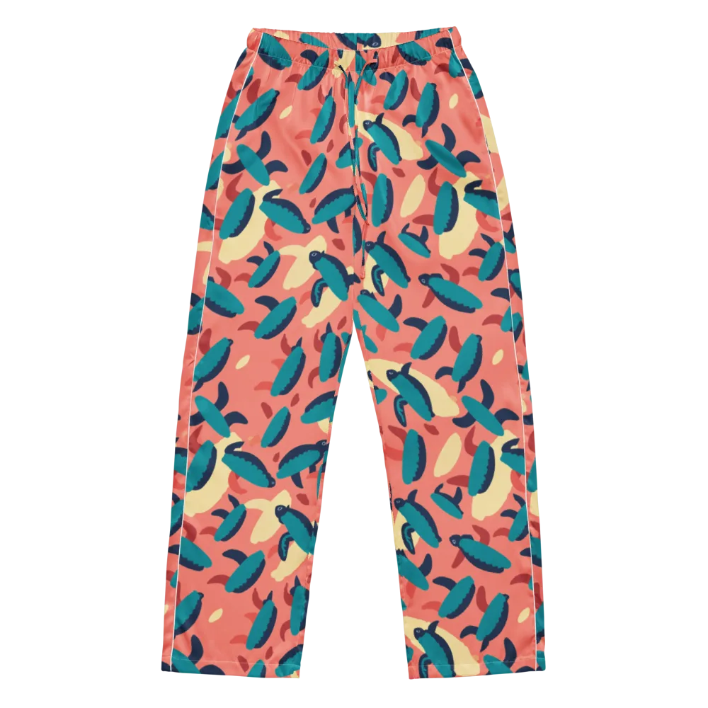 Turquoise Tides on Women's Pajama Pants — Front
