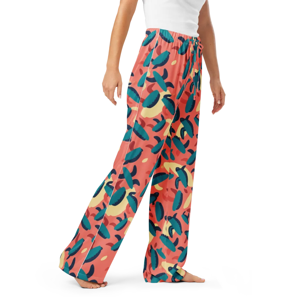 Turquoise Tides on Women's Pajama Pants — Right Front