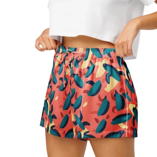 Turquoise Tides on a Women's Pajama Shorts