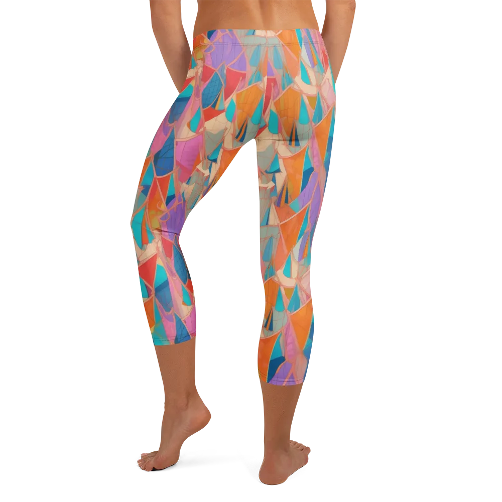 Chromatic Drapery on Capri Leggings — Back