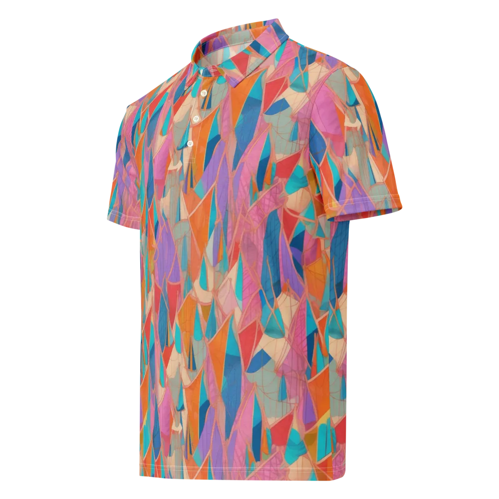 Chromatic Drapery on Men's Slim Fit Polo Shirt — Left Front