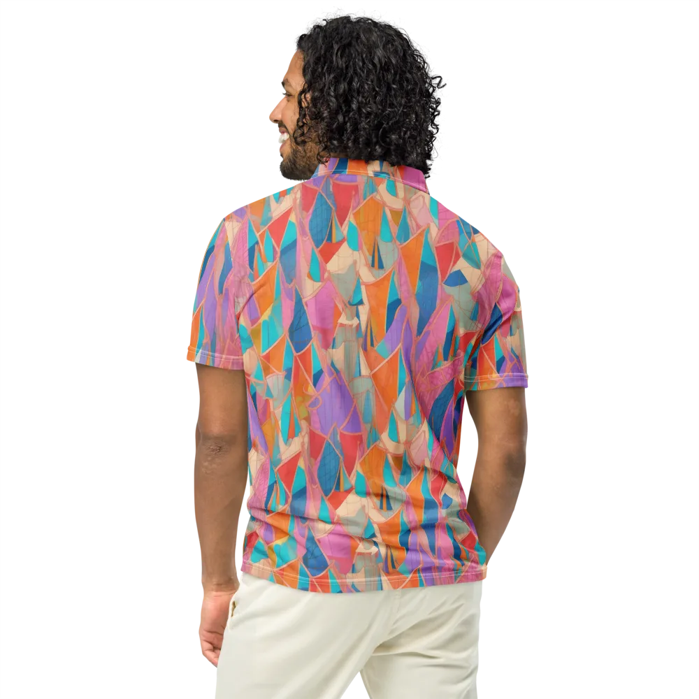 Chromatic Drapery on Men's Slim Fit Polo Shirt — Back