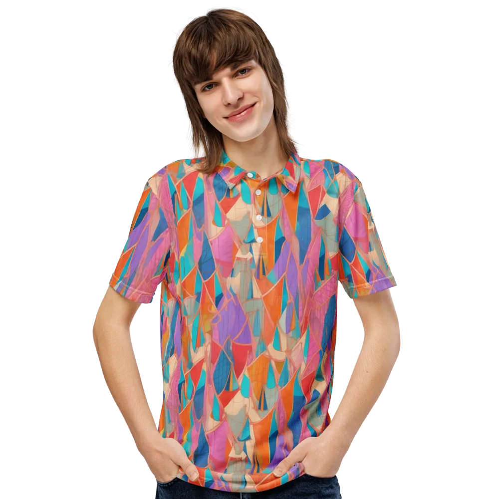 Chromatic Drapery on Men's Slim Fit Polo Shirt — Front