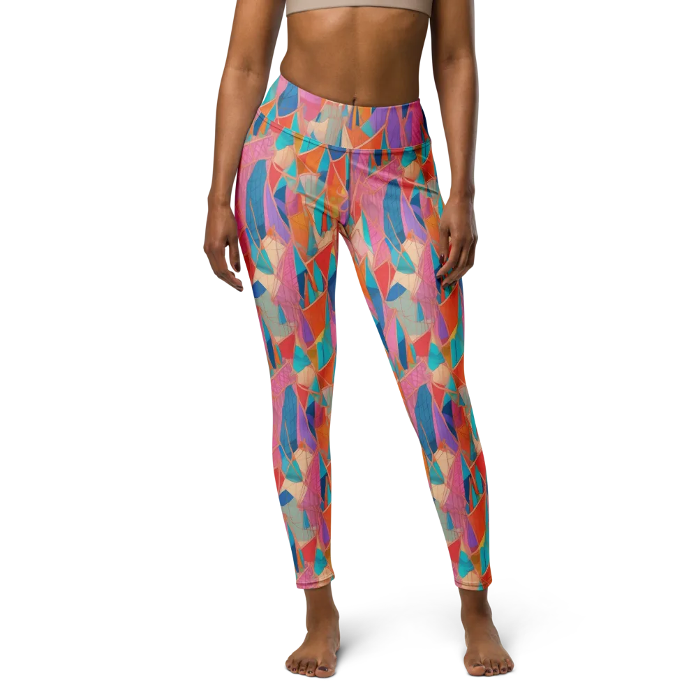 Chromatic Drapery on Yoga Leggings — Front