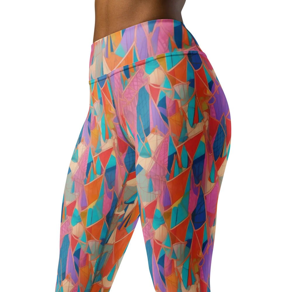 Chromatic Drapery on Yoga Leggings — Left Front
