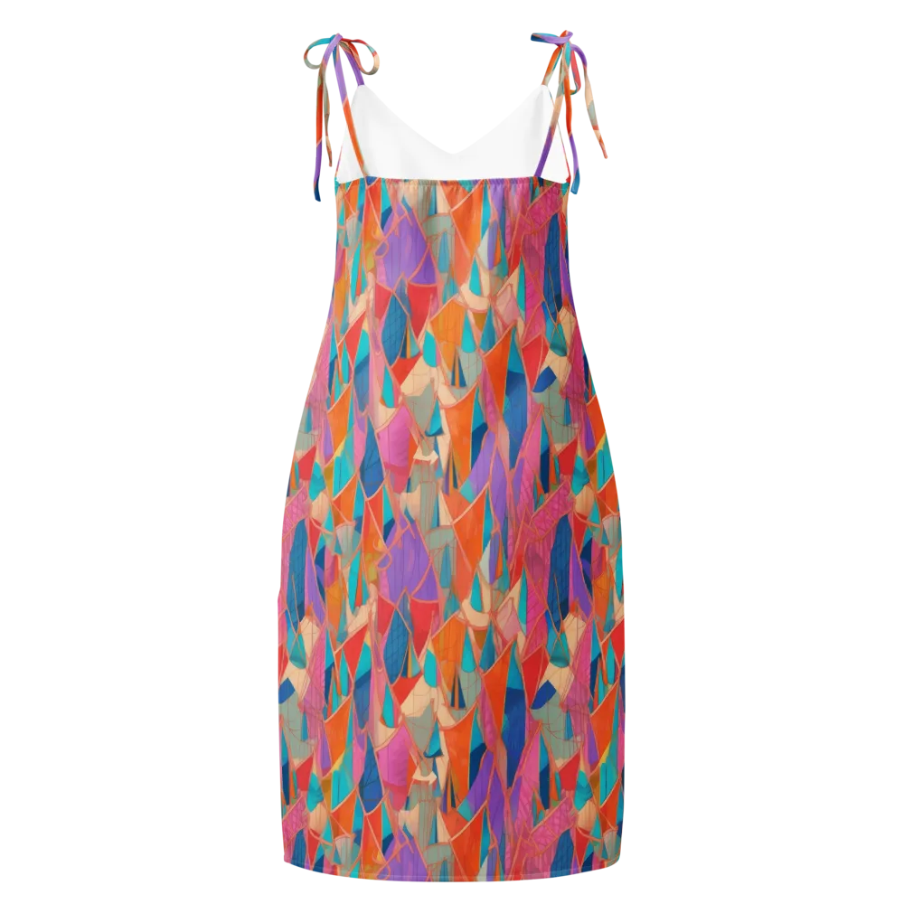 Chromatic Drapery on Slip Dress — Back