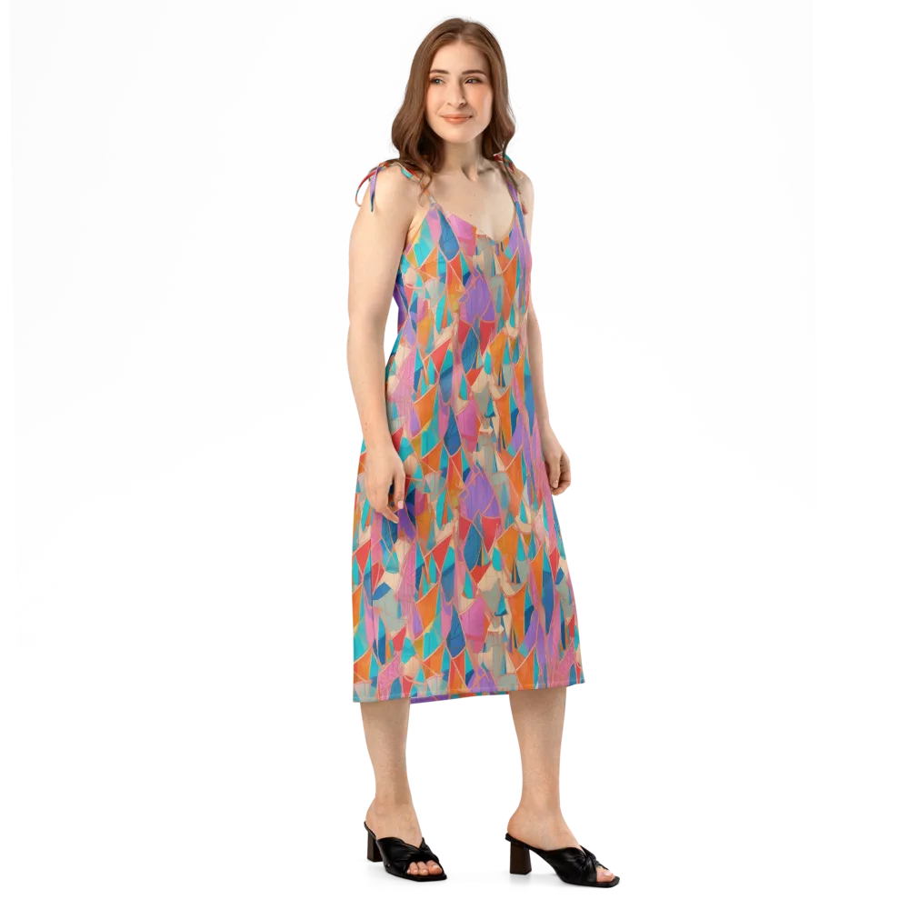 Chromatic Drapery on Slip Dress — Right Front