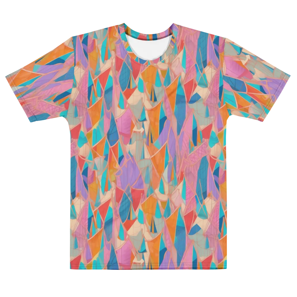 Chromatic Drapery on Men's Cotton Crew Neck T-Shirt — Front