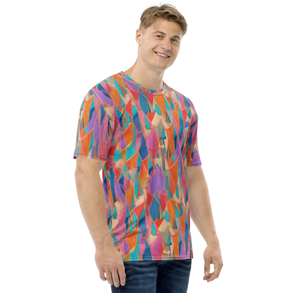 Chromatic Drapery on Men's Crew Neck T-Shirt — Right