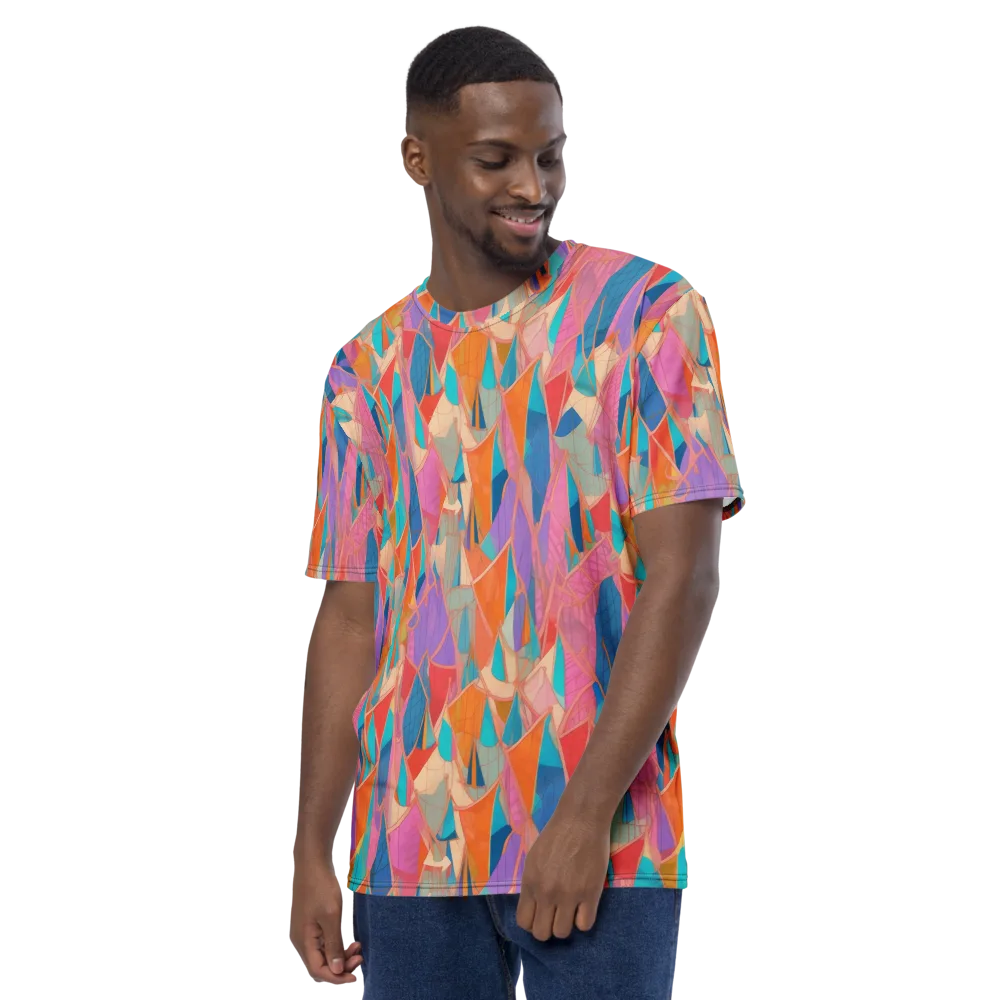 Chromatic Drapery on Men's Crew Neck T-Shirt — Left