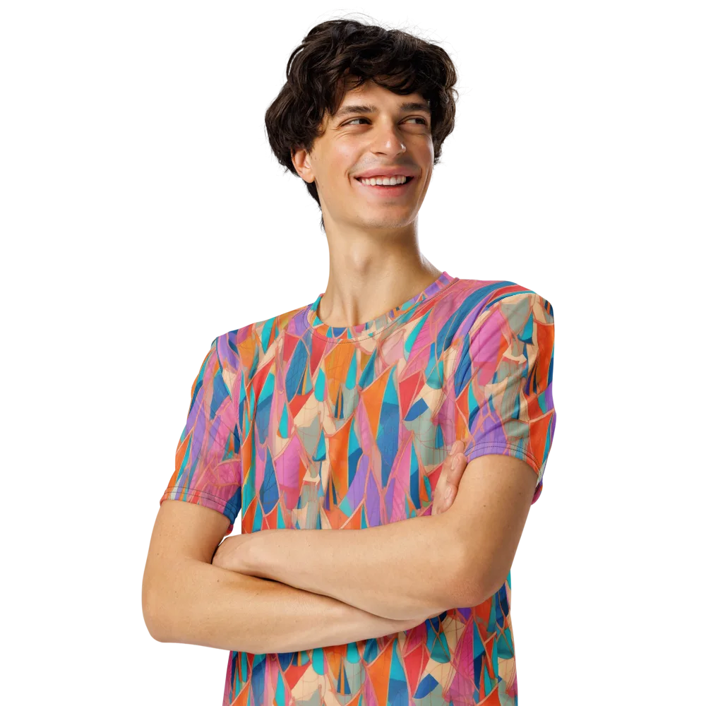 Chromatic Drapery on Men's Crew Neck T-Shirt — Left Front