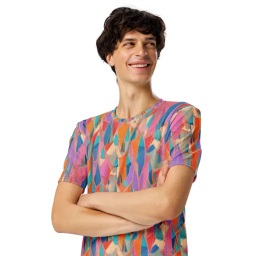 Chromatic Drapery on a Men's Crew Neck T-Shirt