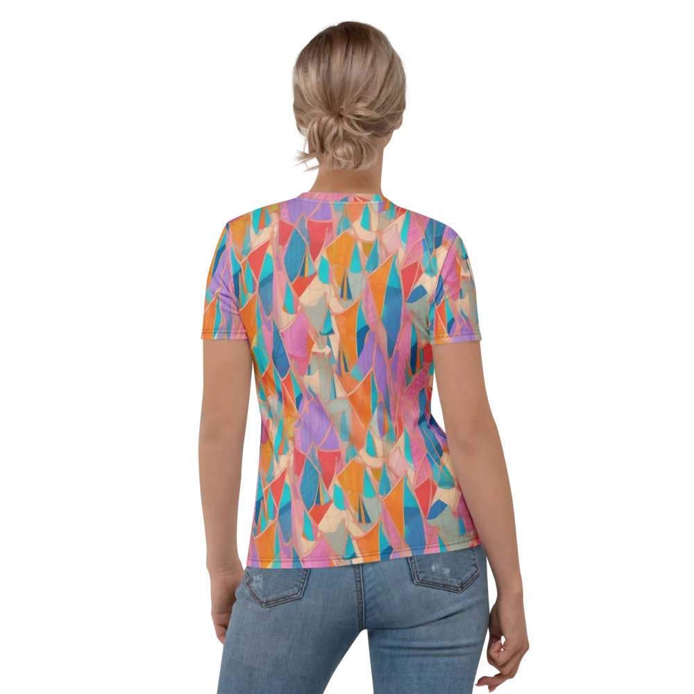 Chromatic Drapery on Women's Crew Neck T-Shirt — Back