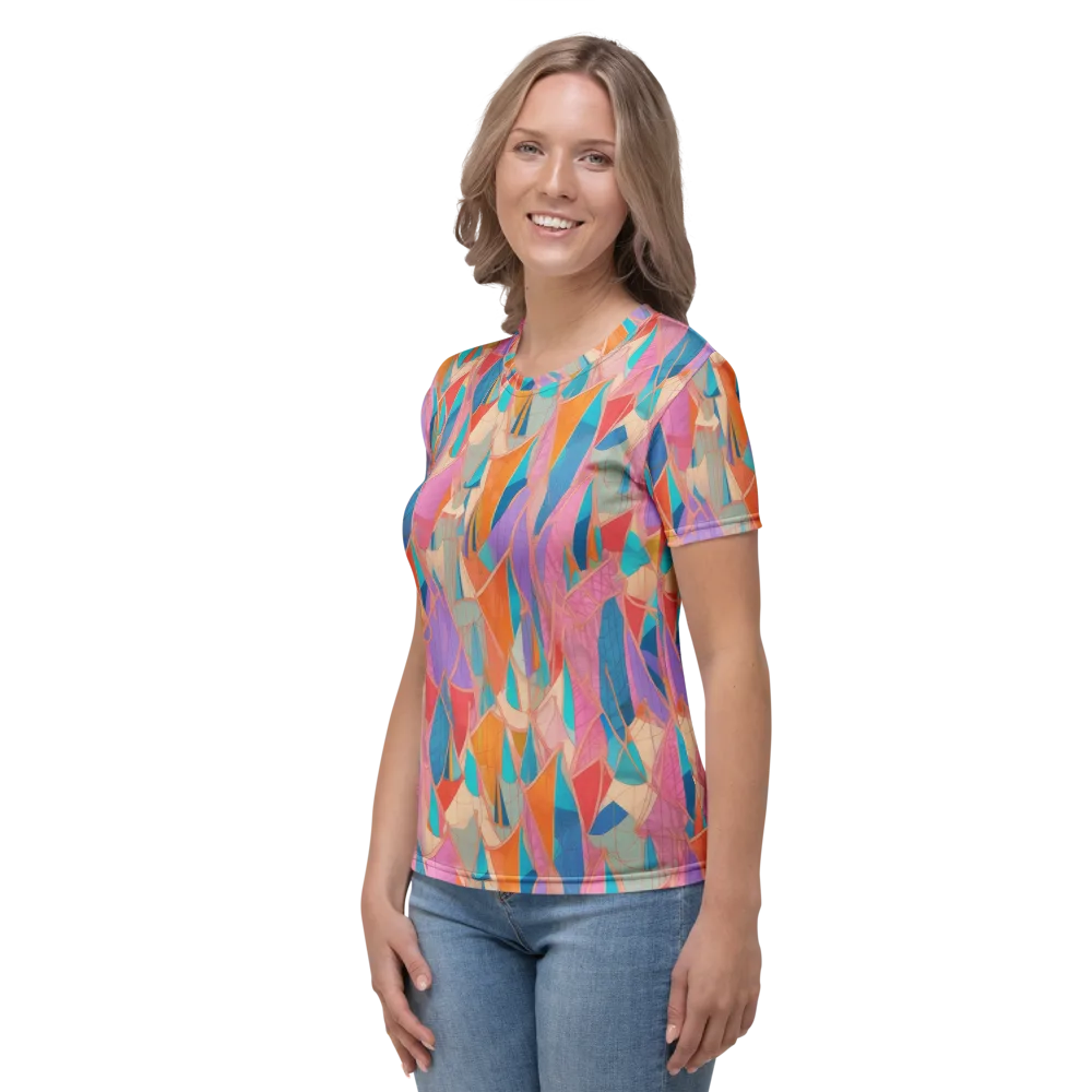 Chromatic Drapery on Women's Crew Neck T-Shirt — Left