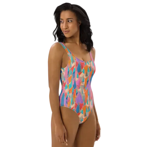 Chromatic Drapery on a One-Piece Swimsuit