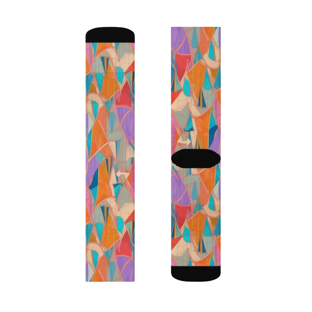 Chromatic Drapery on Socks — Left Sock