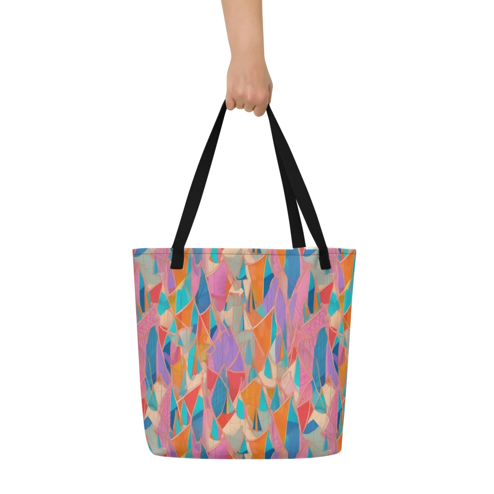 Chromatic Drapery on Large Tote Bag W/ Pocket — Front