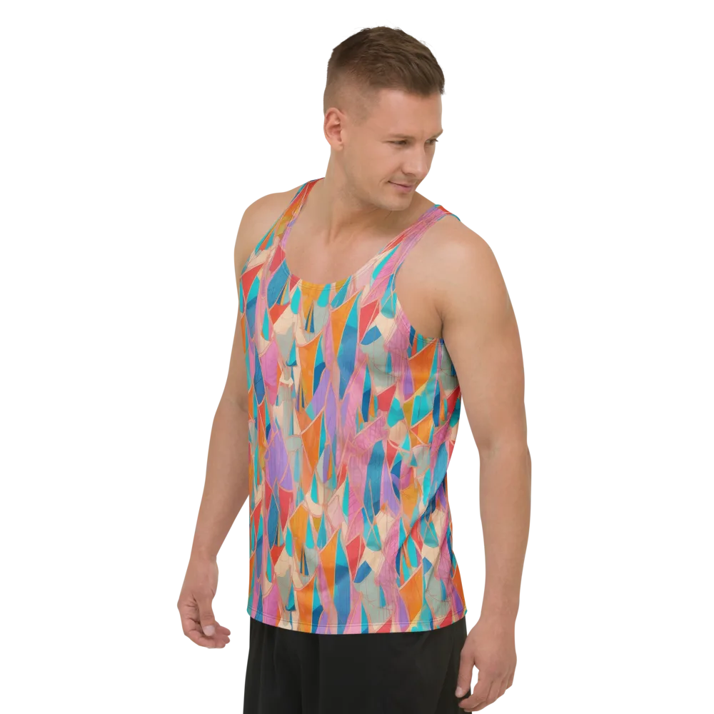 Chromatic Drapery on Men's Tank Top — Left Front