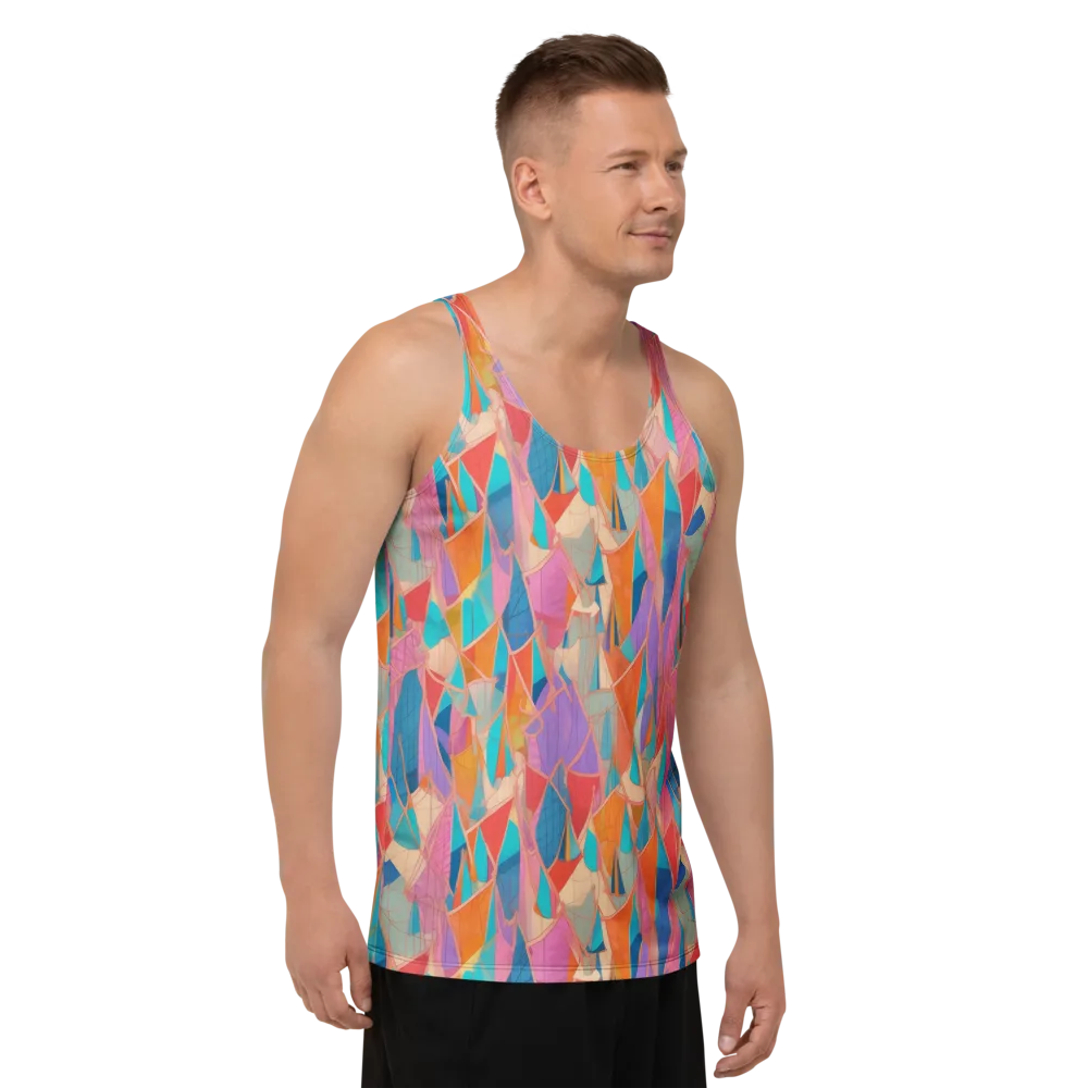Chromatic Drapery on Men's Tank Top — Right Front