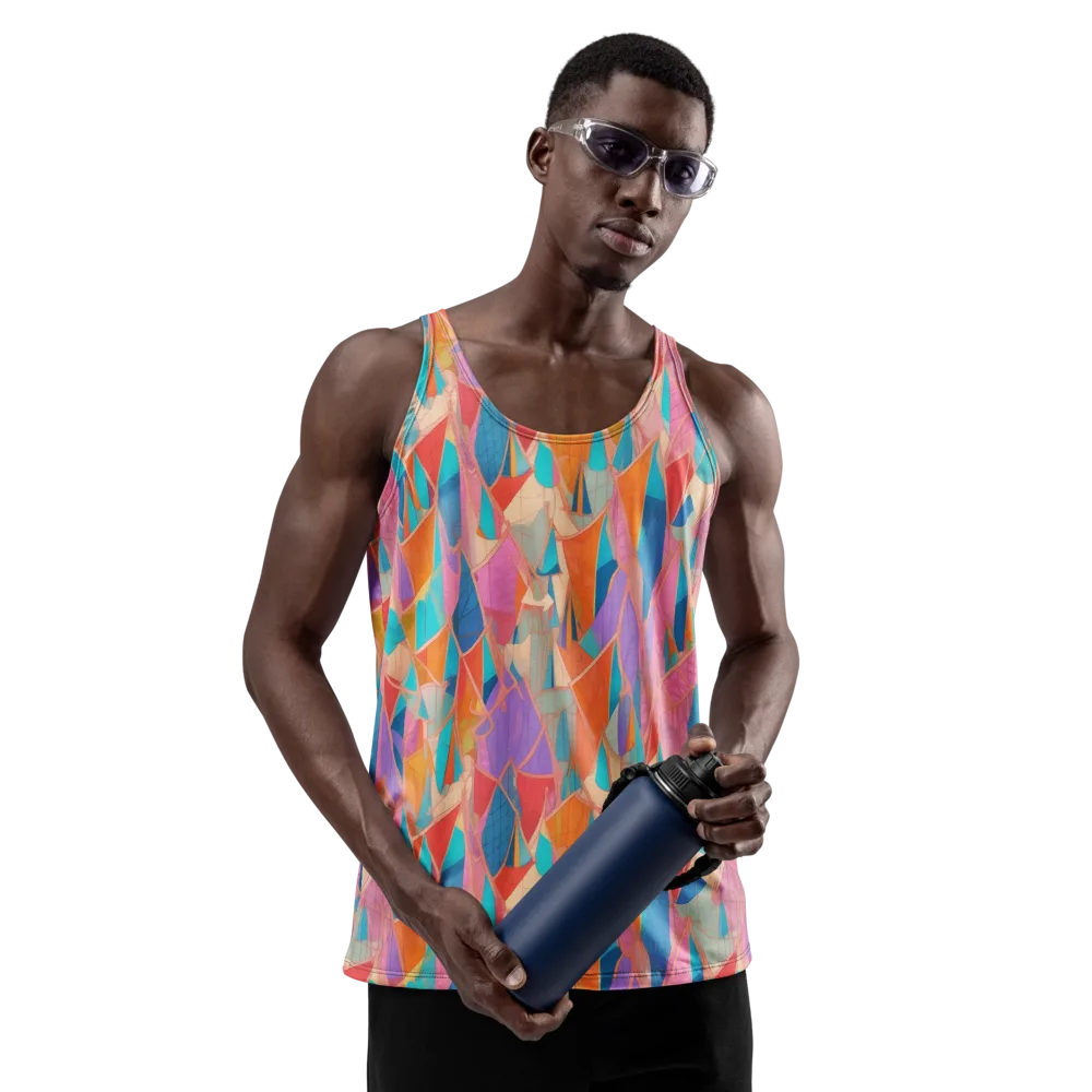 Chromatic Drapery on Men's Tank Top — Front