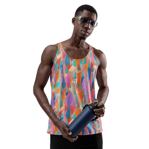 Chromatic Drapery on a Men's Tank Top