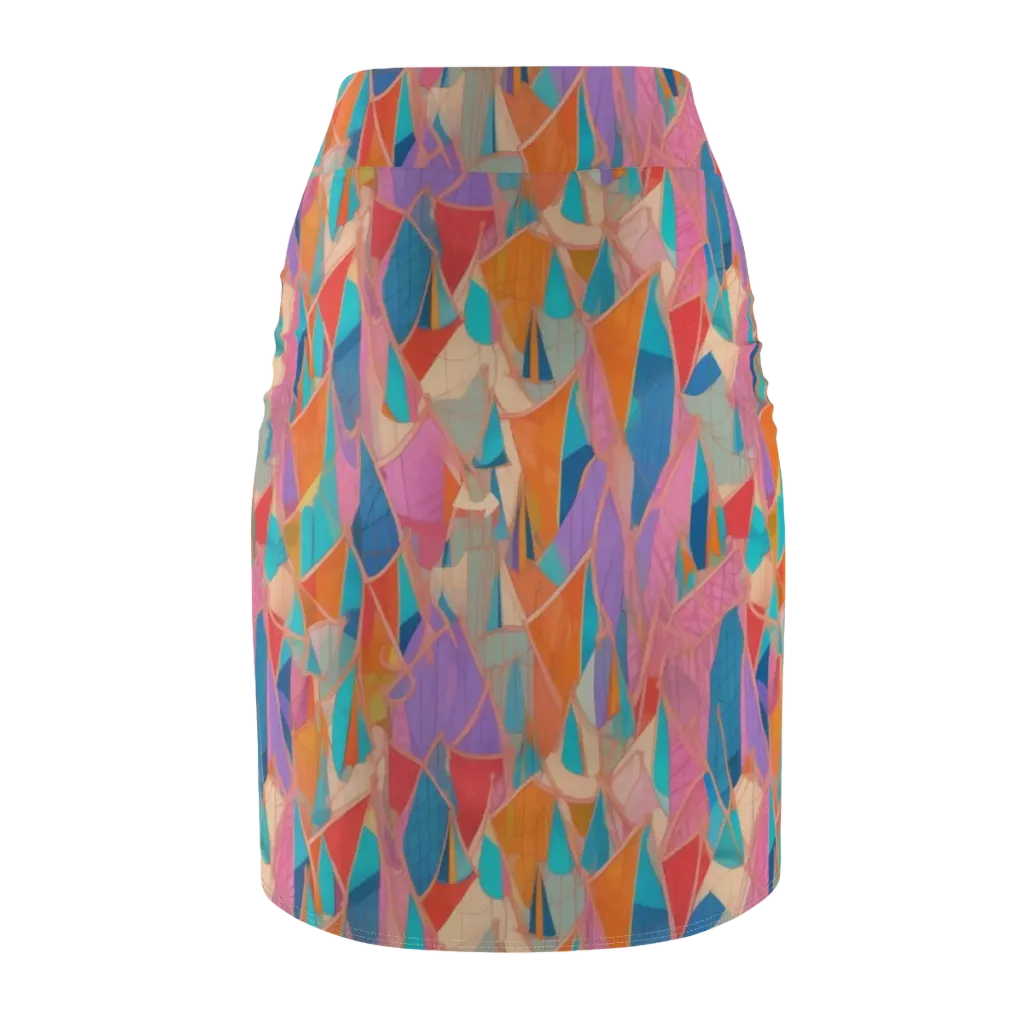 Chromatic Drapery on Pencil Skirt — Back